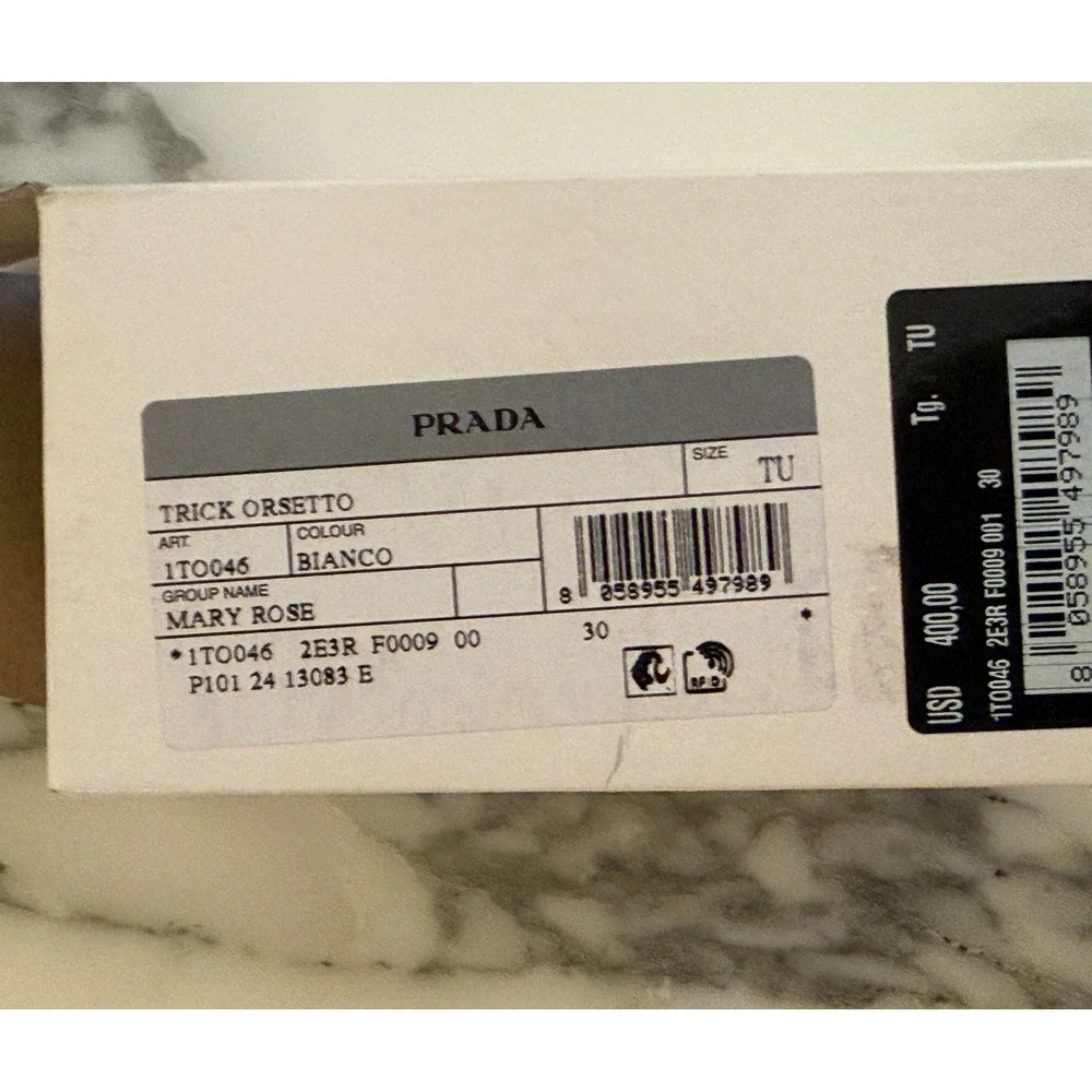 Prada Trick Orsetto Mary Rose Bear Keychain Charm Bianco Pink Floral 1TR046